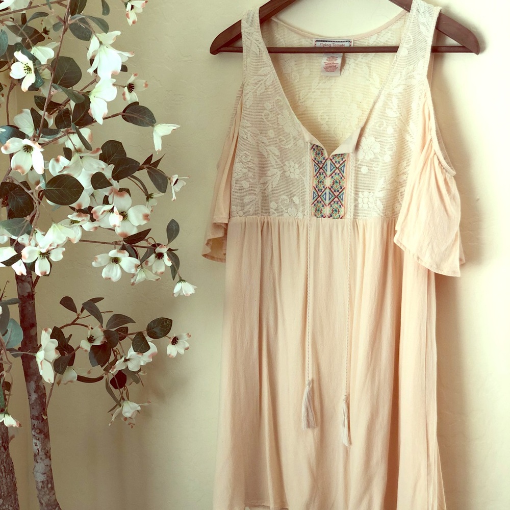 Cold shoulder flying tomato dress